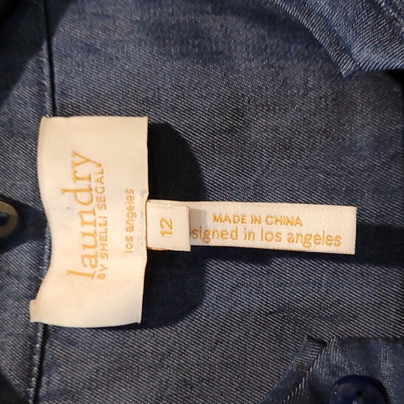 Laundry by Shelli Segal Chambray Sleeveless Button up Dress Size 12 - Picture 5 of 12